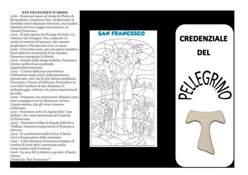 Scheda - Credenziale di San Francesco