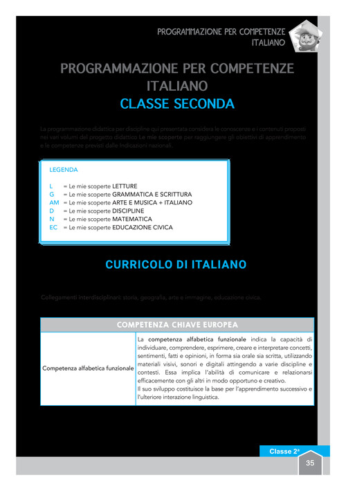Programmazione modificabile in Word - Anno 2 - Italiano e linguaggi espressivi