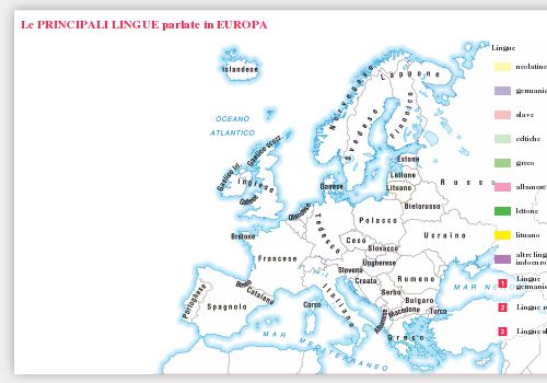 Le principali lingue parlate in Europa