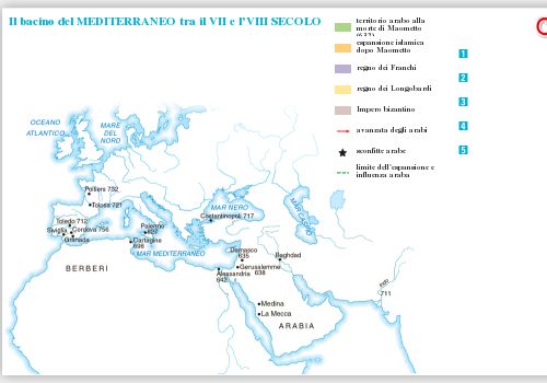 Il bacino del Mediterraneo tra il VII e l’VIII secolo