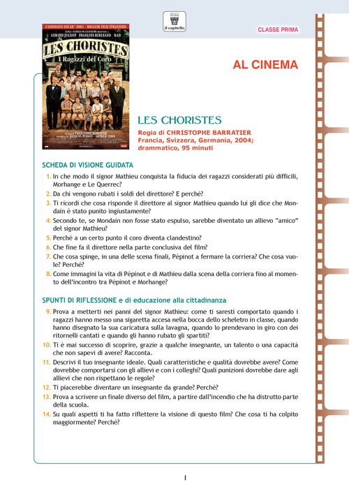 Scheda di visione guidata del film Les Choristes