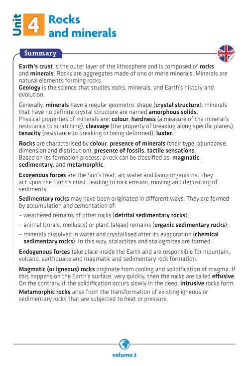 Rocks and minerals - Summary