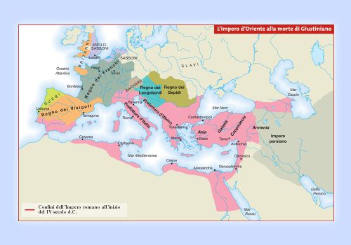 L'impero d'oriente alla morte di Giustiniano