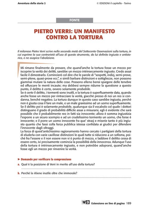 Pietro Verri: un manifesto contro la tortura