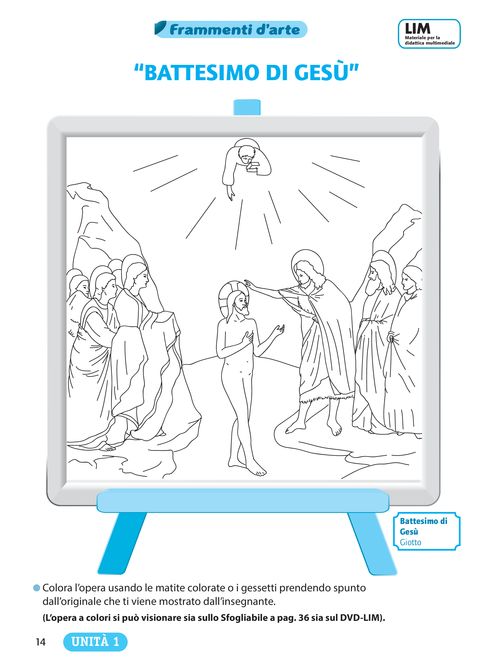 Il battesimo di Gesù - La pagina da disegnare