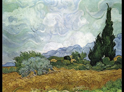 Campo di grano con cipressi di Vincent Van Gogh