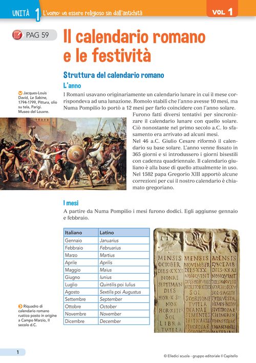 Il calendario  romano e le festività