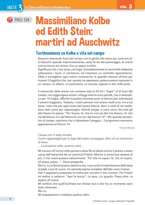 Massimiliano Kolbe ed Edith Stein: martiri ad Auschwitz