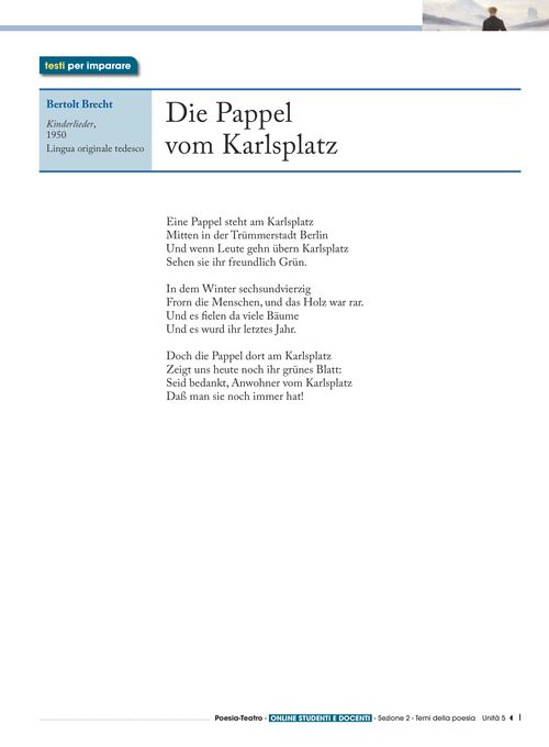 Poesie in lingua originale: B. Brecht