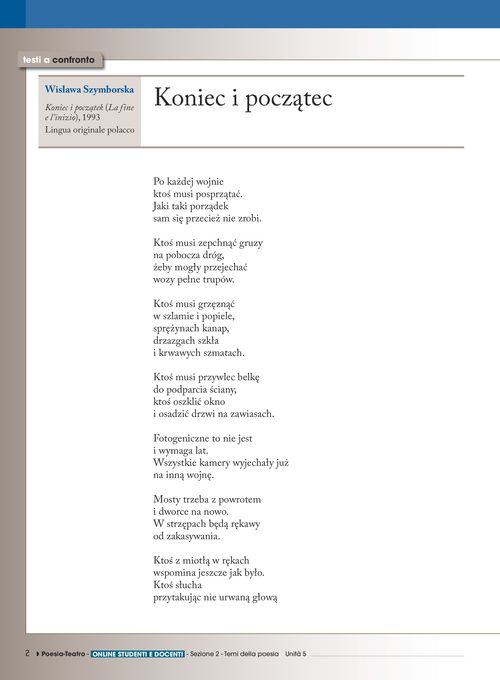 Poesie in lingua originale: W. Szymborska