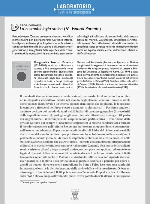 Lab 20 - La cosmobiologia stoica (M. Isnardi Parente)