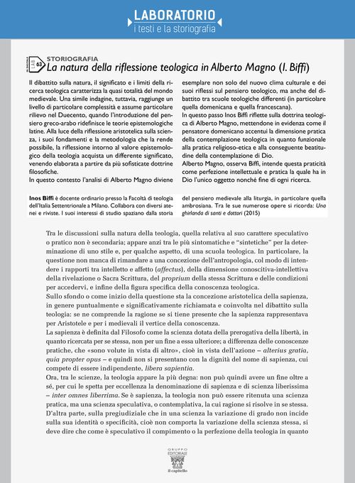Lab 63 - La natura della riflessione teologica in Alberto Magno (I. Biffi)