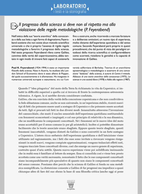 Lab 50 - Galileo: Il progresso della scienza si deve non al rispetto ma alla violazione delle regole metodologiche (P. Feyerabend)