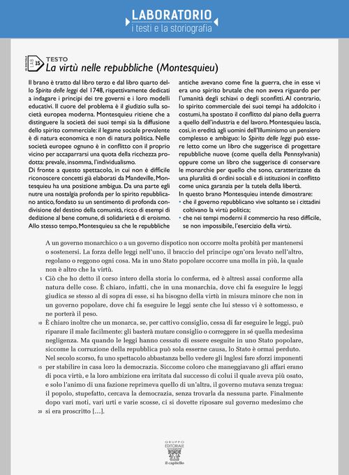 Lab 15 - La virtù nelle repubbliche (Montesquieu)