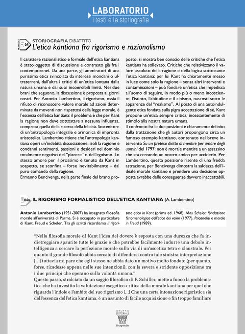 Lab 64 - L’etica kantiana fra rigorismo e razionalismo