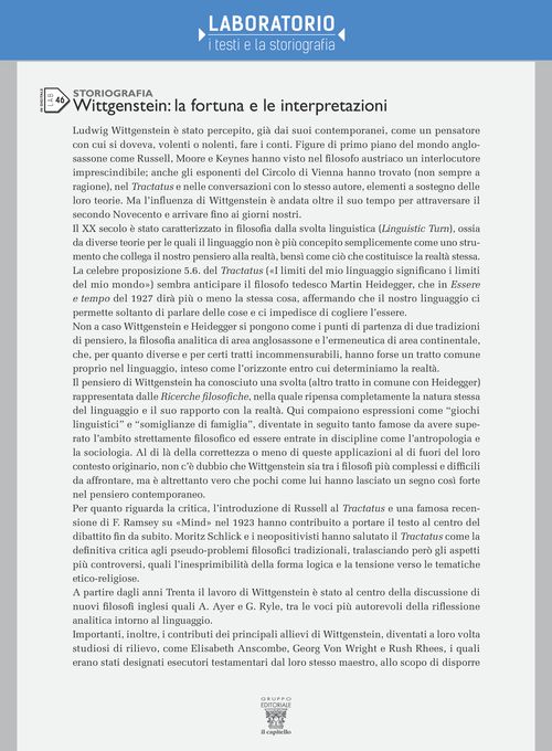 LAB 46 - Wittgenstein: la fortuna e le interpretazioni