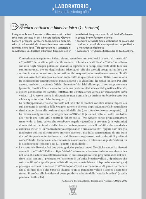 LAB 84 - Bioetica cattolica e bioetica laica (G. Fornero)