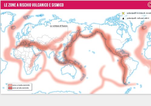 Le zone a rischio vulcanico e sismico