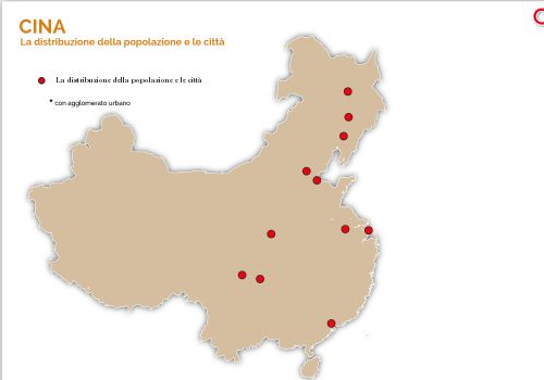 La distribuzione della popolazione e le città - Cina