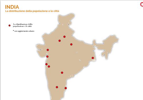 La distribuzione della popolazione e le città - India