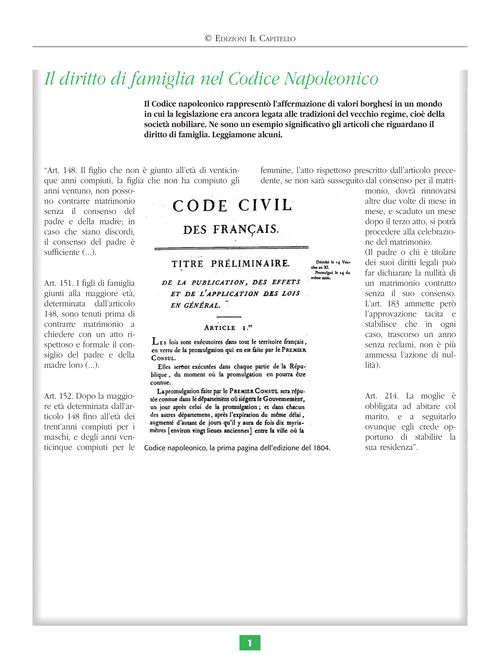 Il diritto di famiglia nel Codice napoleonico