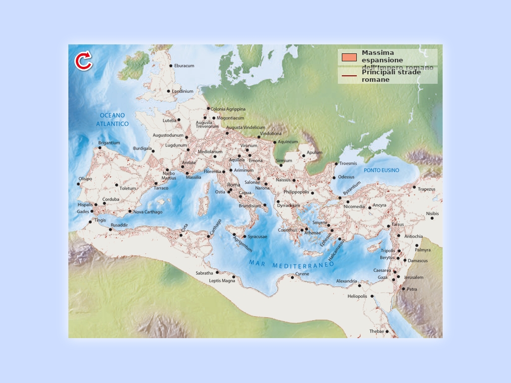 Principali città e strade dell’Impero romano
