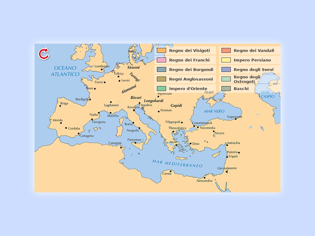 I regni romano-barbarici all’inizio del VI secolo 157