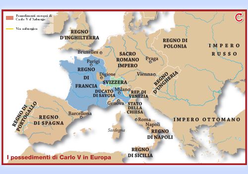 I possedimenti di Carlo V in Europa