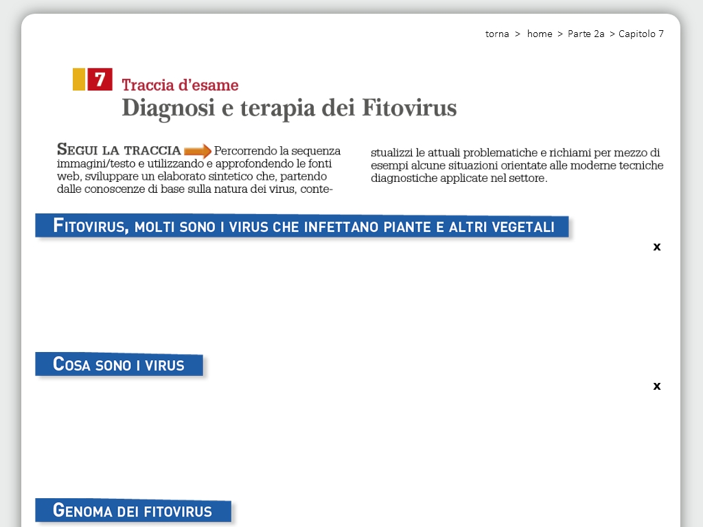 Diagnosi e terapia nei Fitovirus