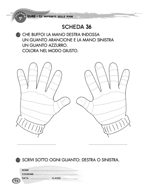 I guanti - mano destra e mano sinistra