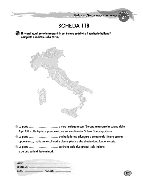 Il territorio italiano sulla carta