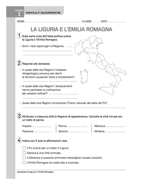 La Liguria e l'Emilia Romagna