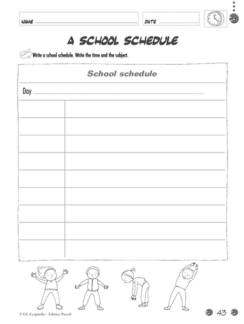 A school schedule