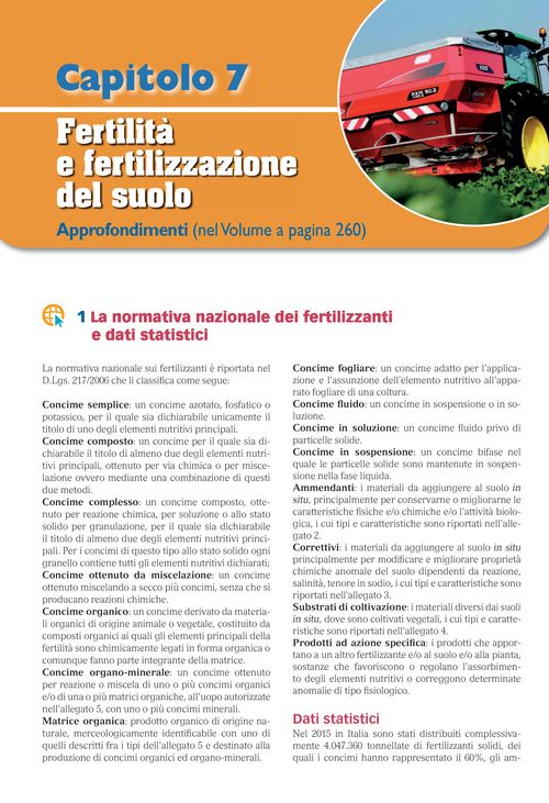 La normativa nazionaledei fertilizzanti e dati statistici